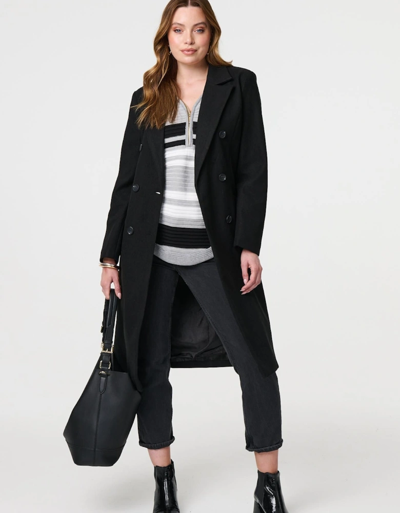 Longline Tailored Button Front Coat