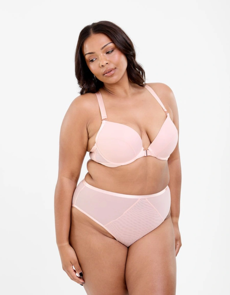 Pale Pink Soft Mesh High Waist Brief