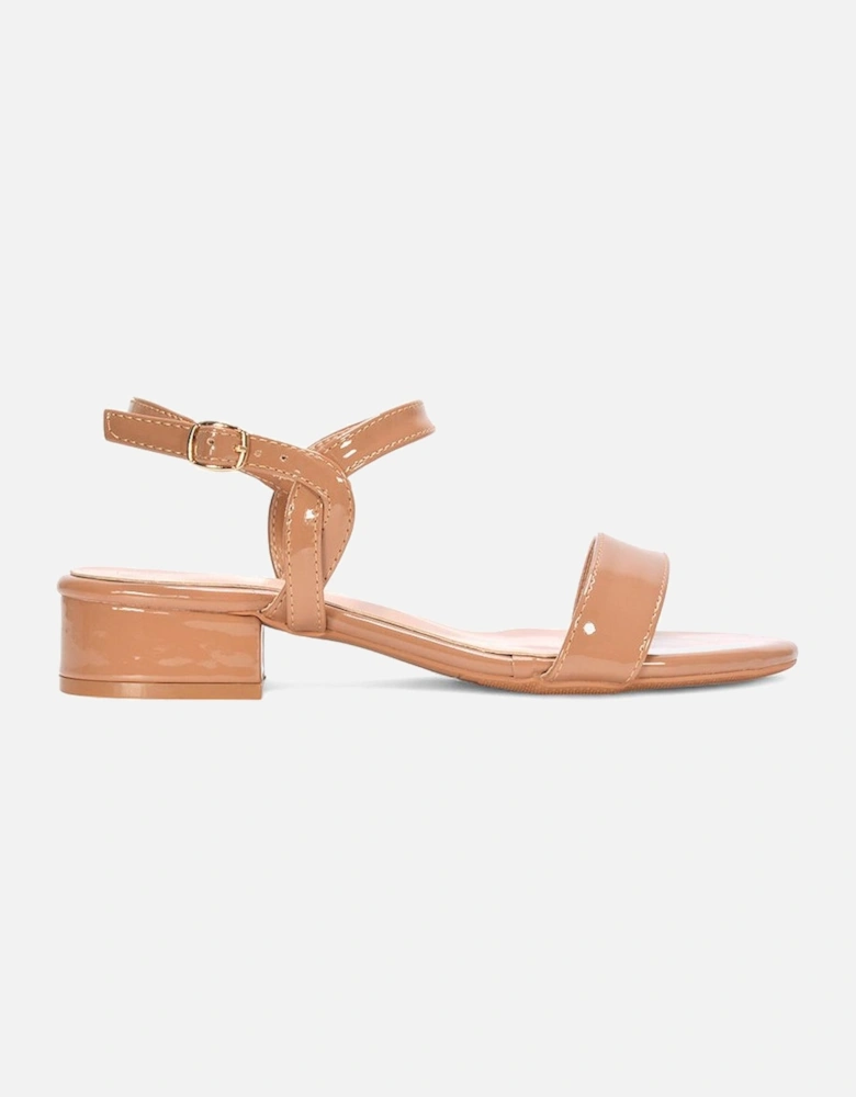 'Moana Low Bock Heel Round Toe Sandals With Buckle Fastening