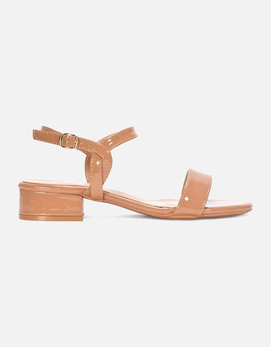 'Moana Low Bock Heel Round Toe Sandals With Buckle Fastening, 2 of 1