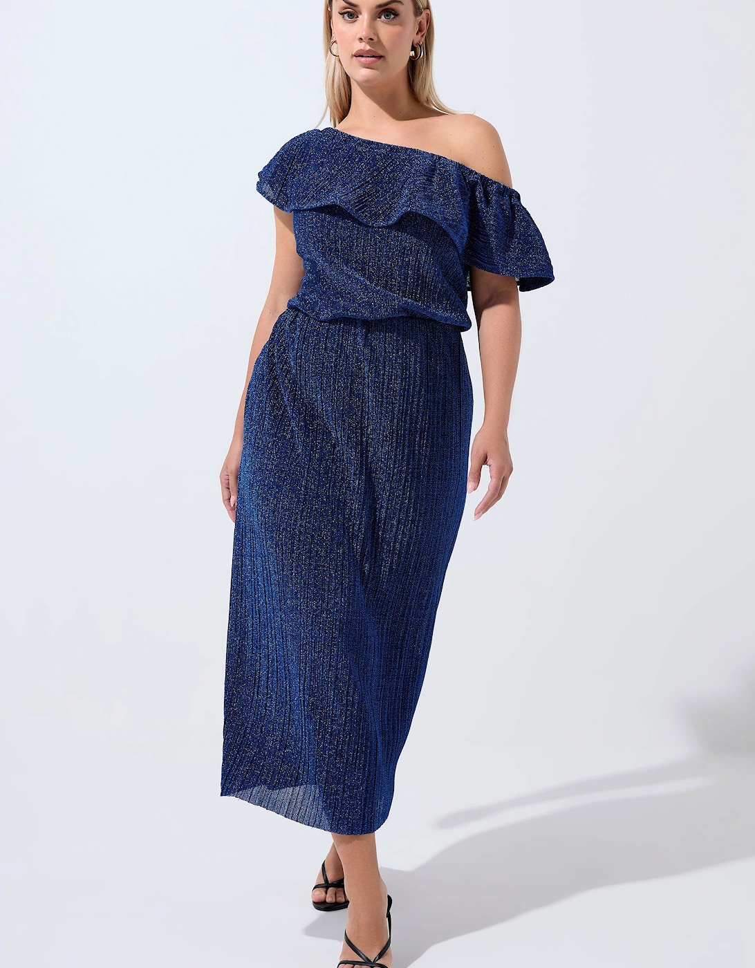 Metallic Frill Maxi Dress, 2 of 1