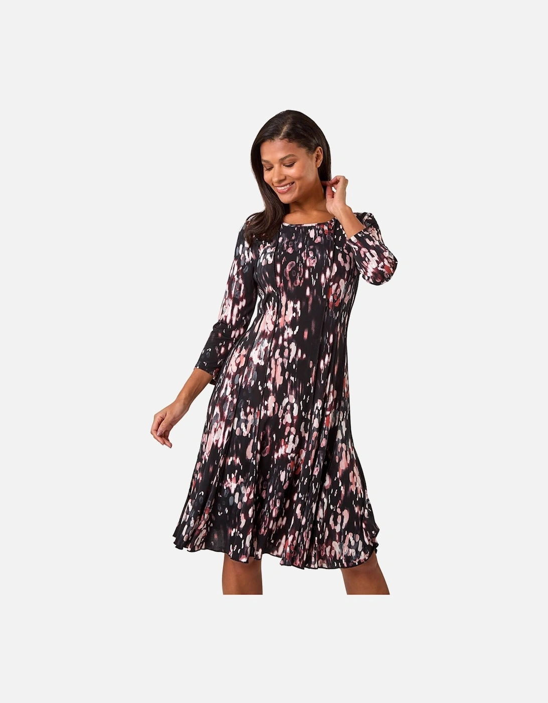 Abstract Spot Print Stretch Midi Dress, 2 of 1