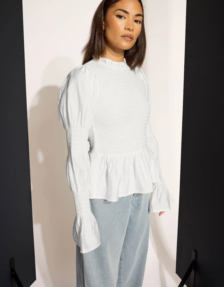Petite Shirred Smock Top