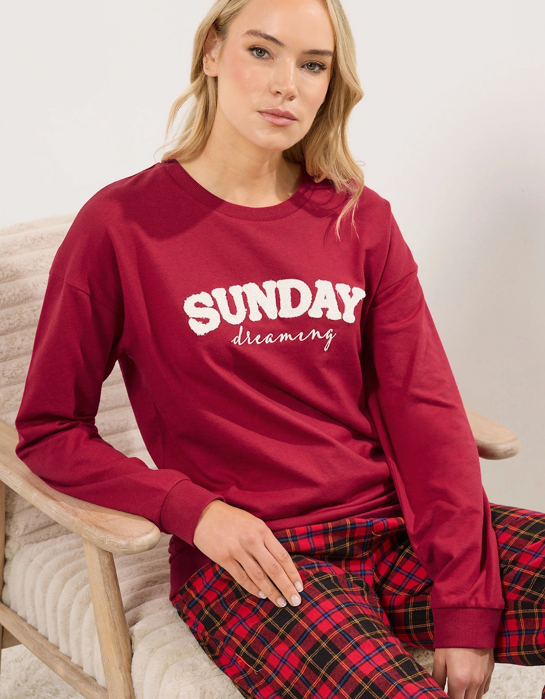 Tall 'Sunday Dreaming' Slogan Lounge Top, 2 of 1