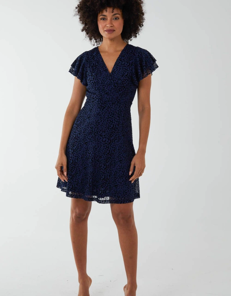 Leopard Velvet on Mesh Dress