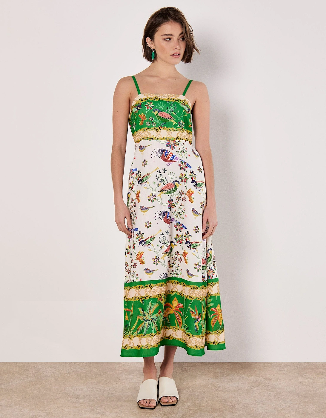 Birds And Palms Print Midi Dress, 2 of 1