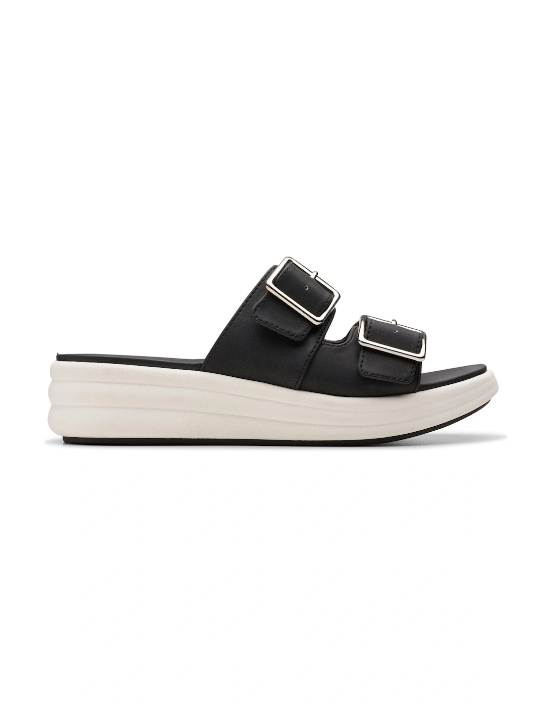Drift Buckle Black Wedges,Heeled Sandals, 2 of 1