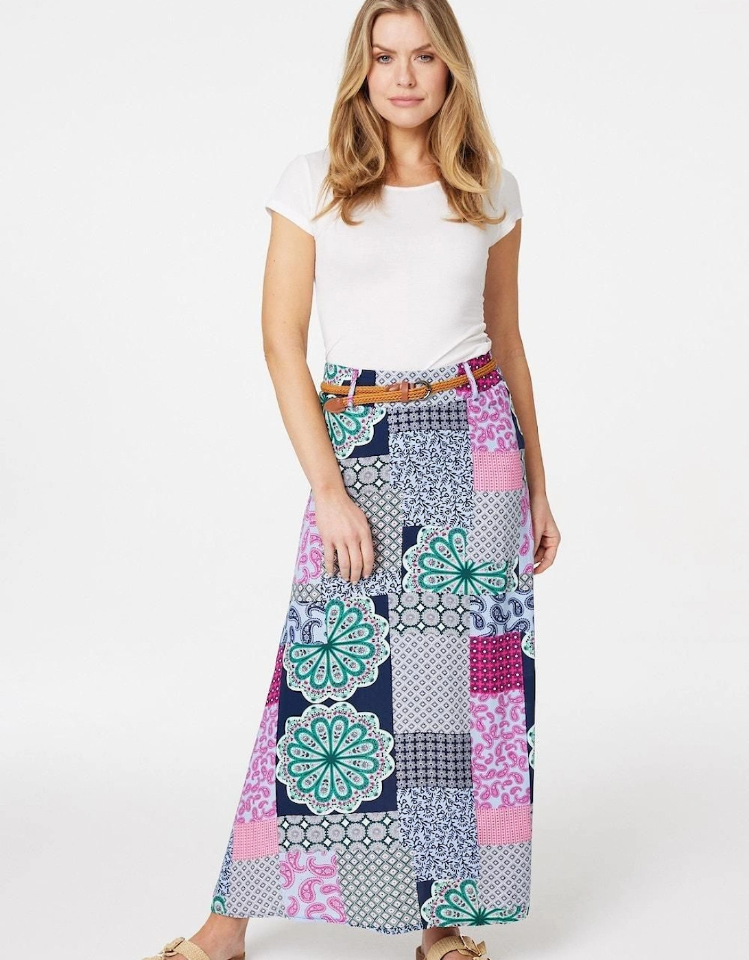 Patchwork Print A-Line Maxi Skirt, 2 of 1