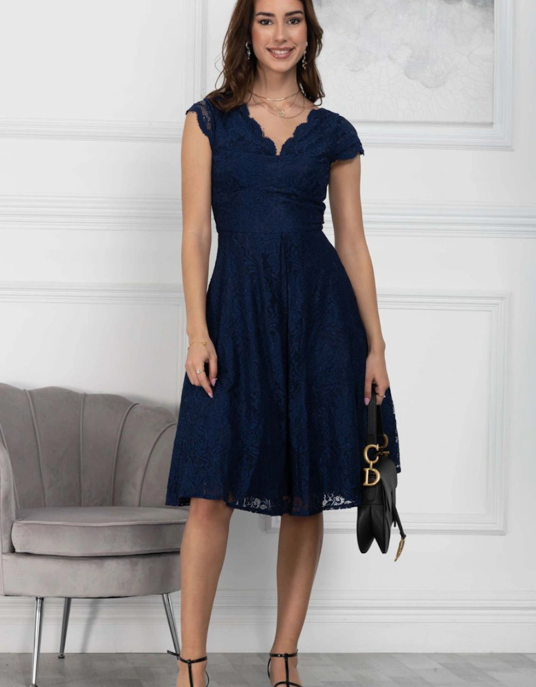 Cap Sleeve 50s Lace Dress