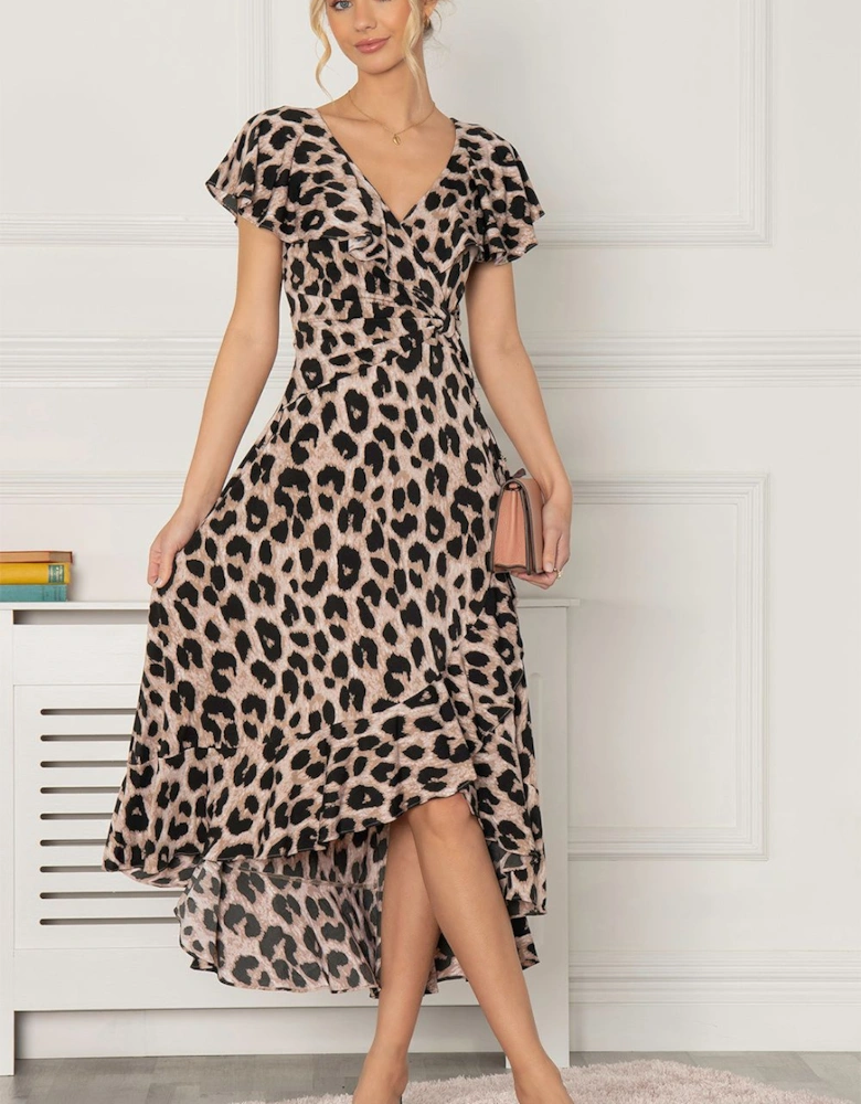 Luciana Frilly Dipped Hem Dress