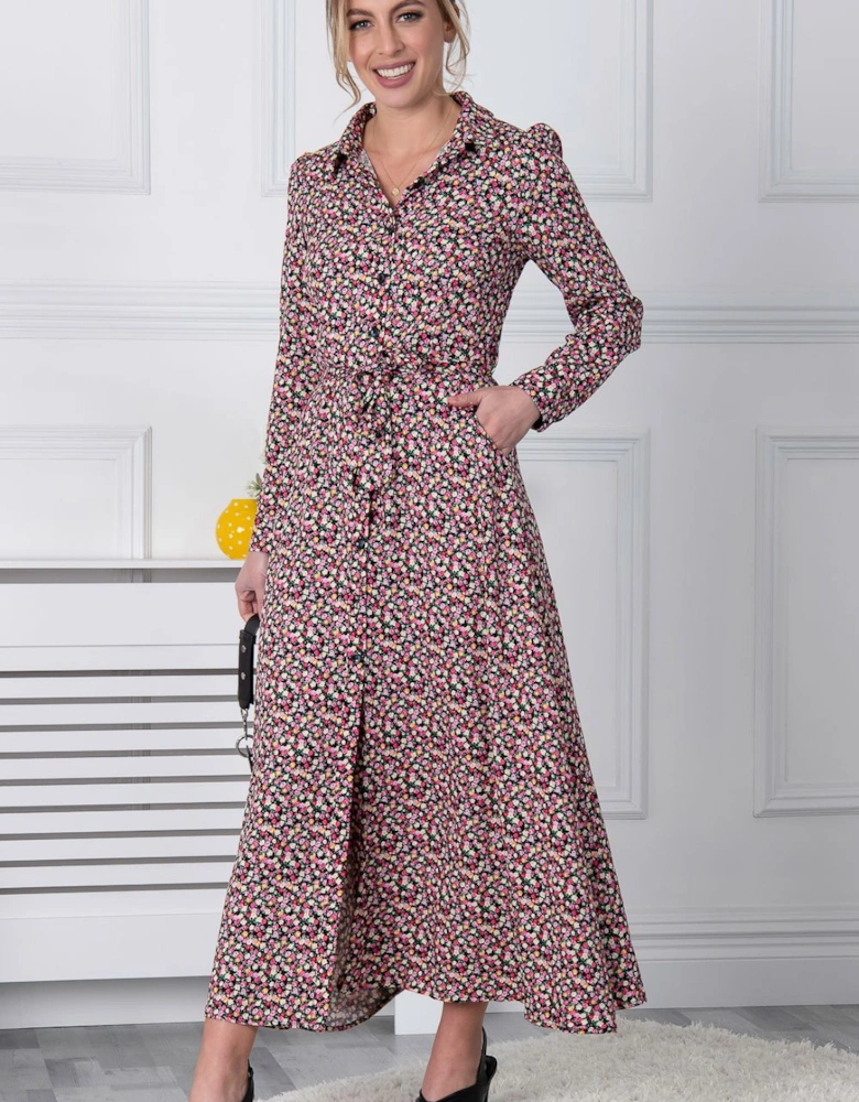 Lucia Print Shirt Maxi Dress