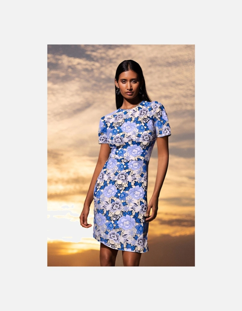 Floral Embroidery Short Dress
