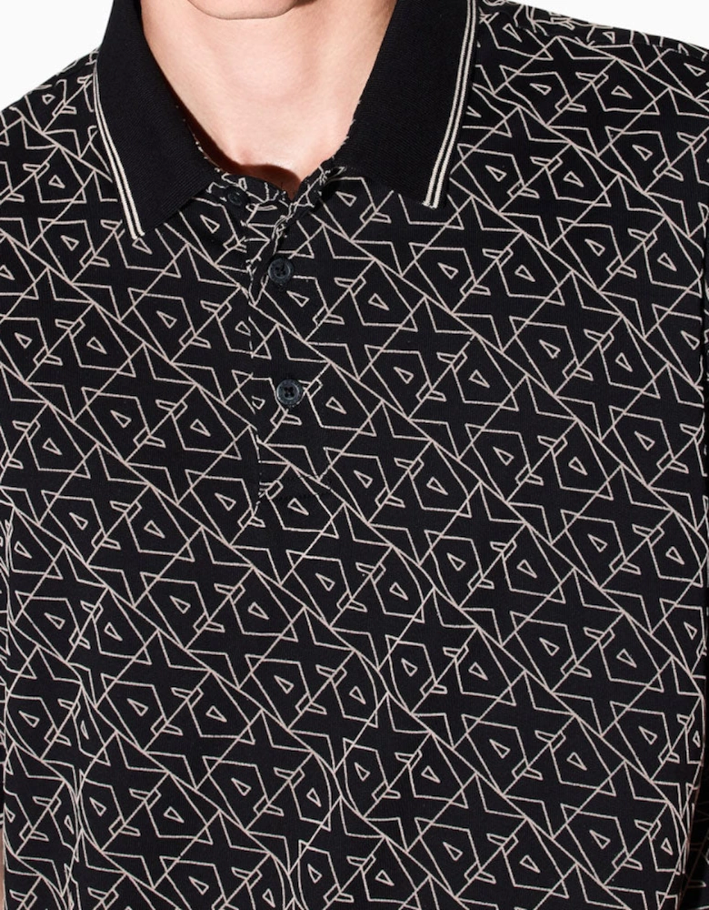 Exchange Logo Pattern Polo Shirt XM001883 - Black