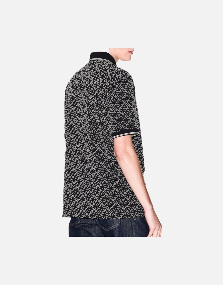 Exchange Logo Pattern Polo Shirt XM001883 - Black