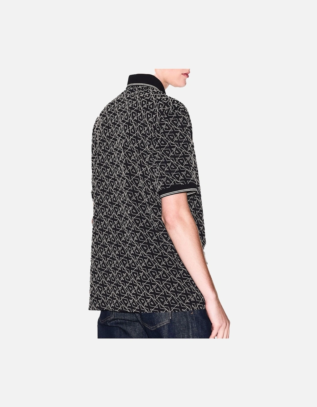 Exchange Logo Pattern Polo Shirt XM001883 - Black