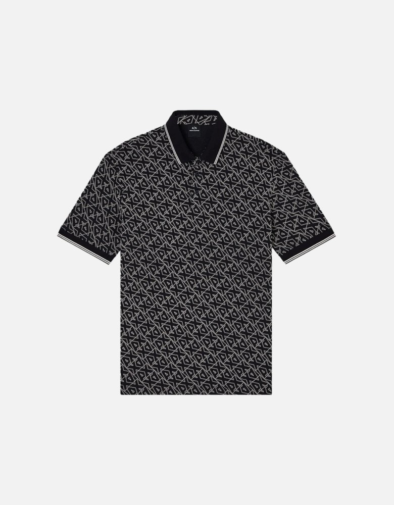 Exchange Logo Pattern Polo Shirt XM001883 - Black