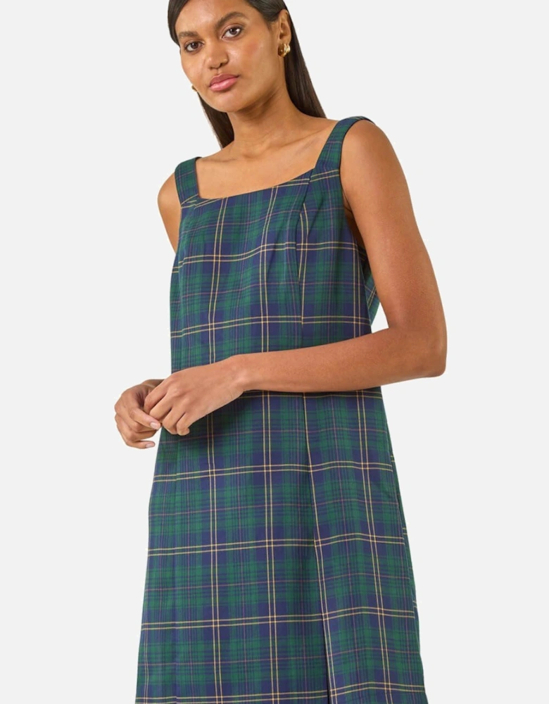 Check Print Pinafore Dress