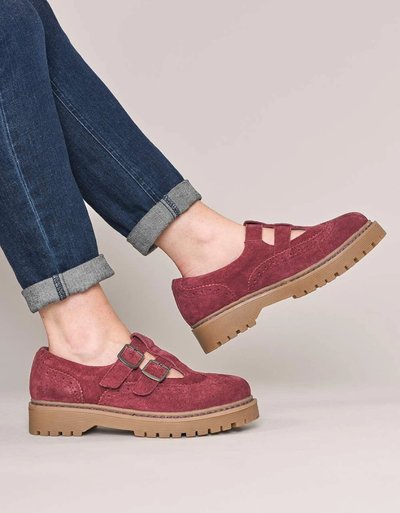 'Calthia' Chunky Nubuck Mary Jane Shoes