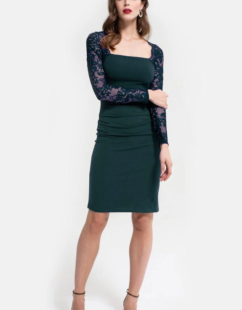 Lace sleeve hostess dress AW16