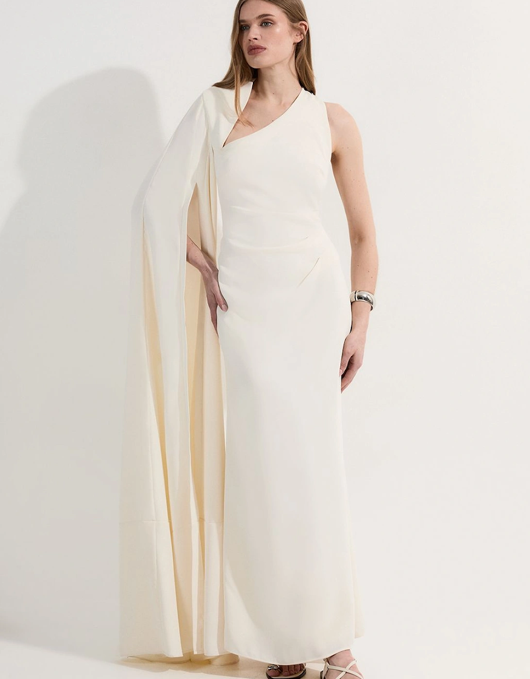 Petite Soft Tailored Cape Sleeve Maxi Dress, 2 of 1