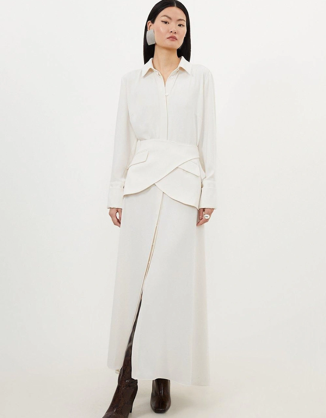 Soft Tailored Belted Maxi Shirt Dress, 2 of 1