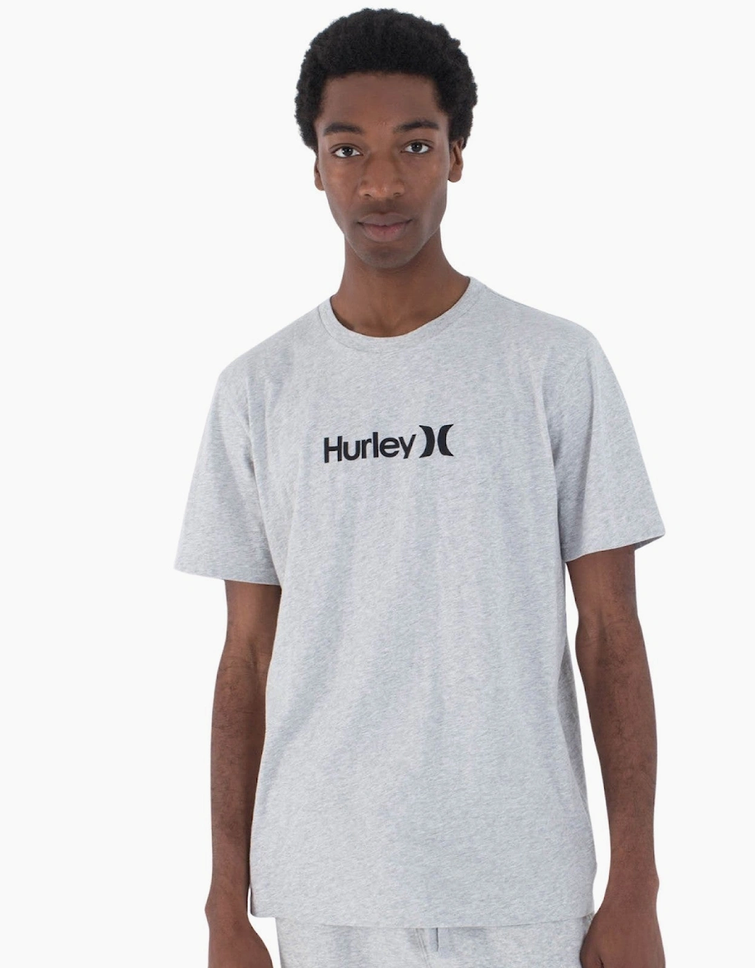 Hurley Men's Grey Organic One & Only Graphic Short Sleeve T-Shirt - Size: 36