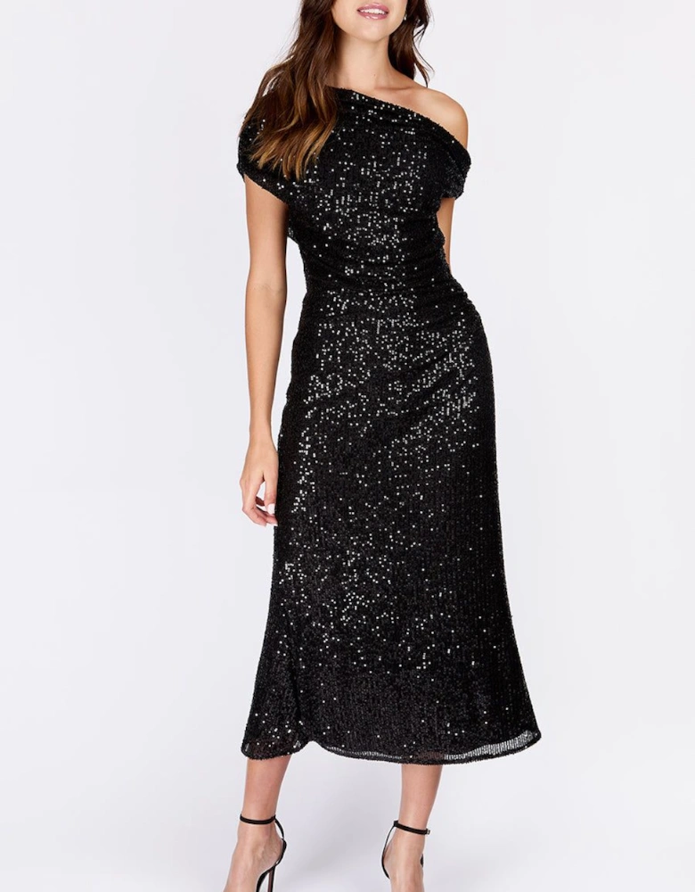 iSKA Black Sequin Midaxi Dress