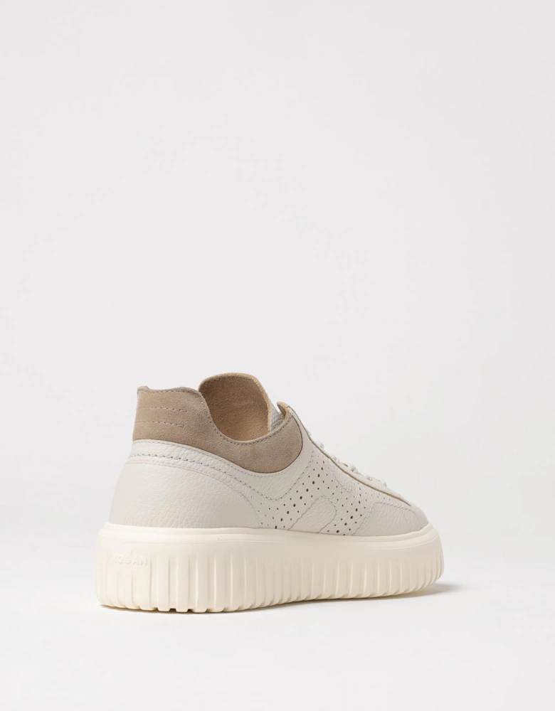 Comfortable Lace-Up Sneakers with Leather Upper and Rubber Sole