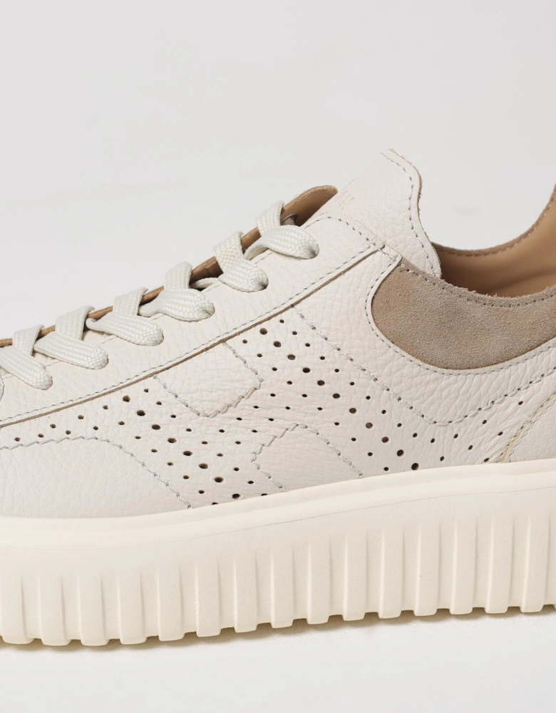 Comfortable Lace-Up Sneakers with Leather Upper and Rubber Sole