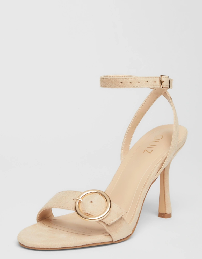Nude Buckle Front Heels