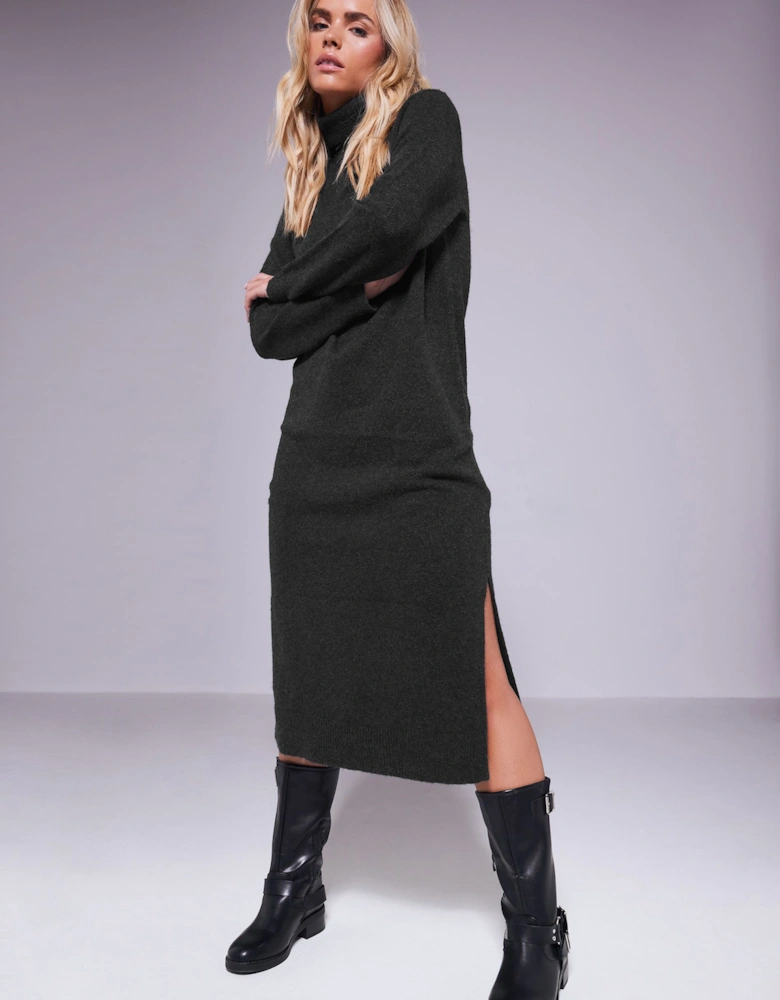 Petite Chunky Roll Neck Jumper Dress