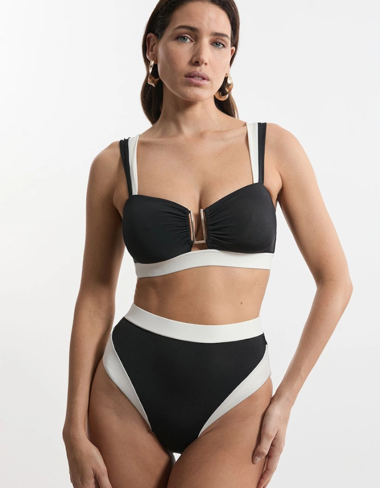 High Waist High Cut Bikini Bottoms