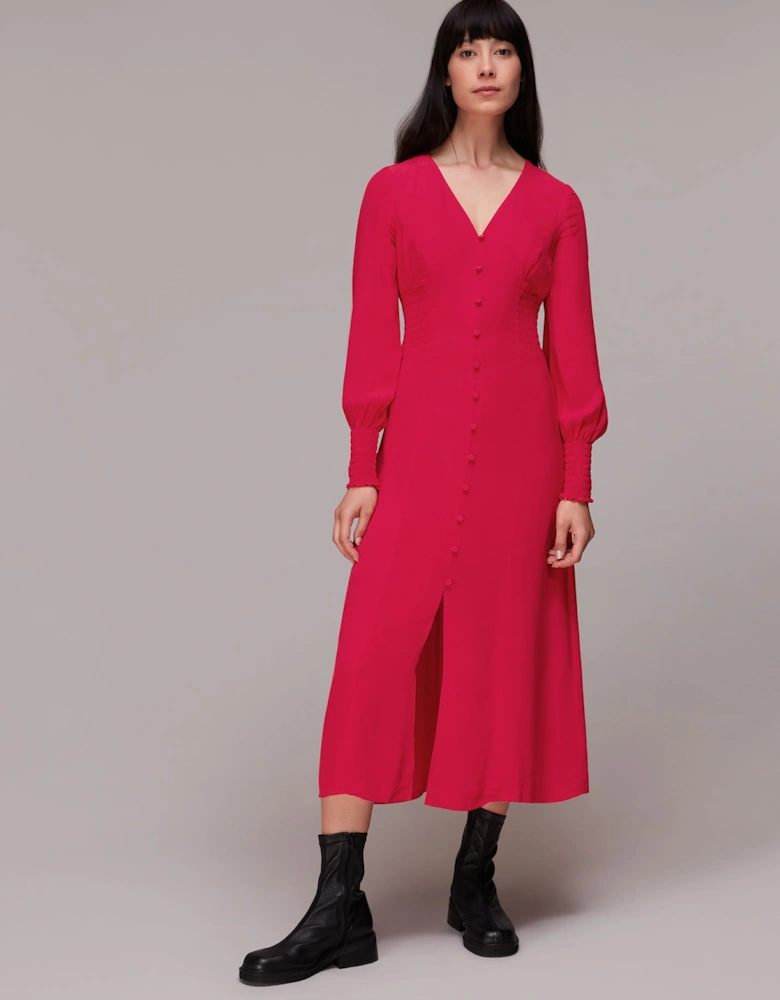 Ilana Shirred Midi Dress