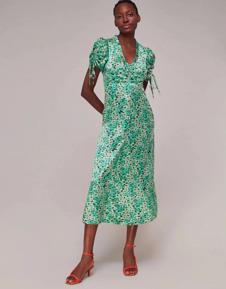 Pansy Meadow Silk Mix Dress Floral