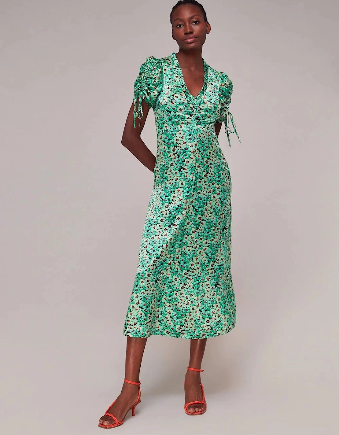 Pansy Meadow Silk Mix Dress Floral, 2 of 1