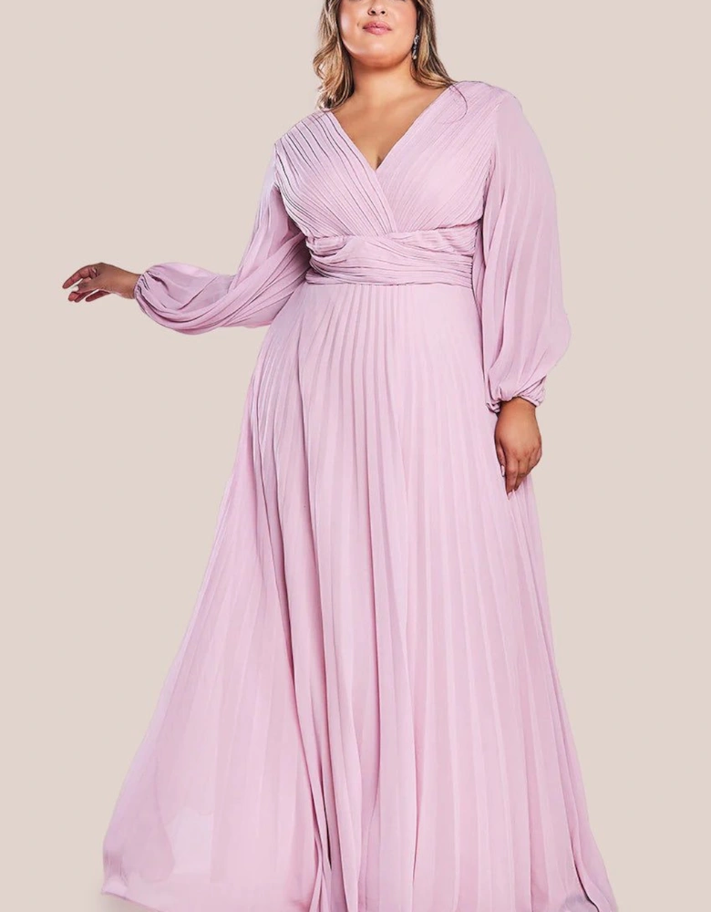 Balloon Sleeve Chiffon Maxi Dress