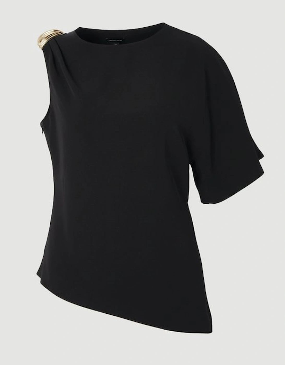 Soft Tailored Trim Detail Asymmetric Top