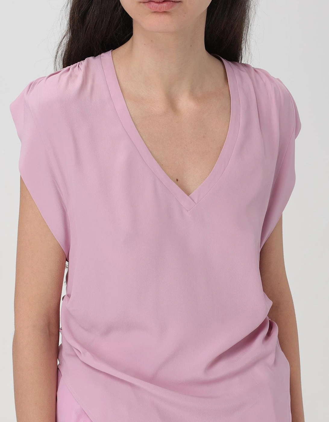 Pleated Skirt and VNeck Top Set