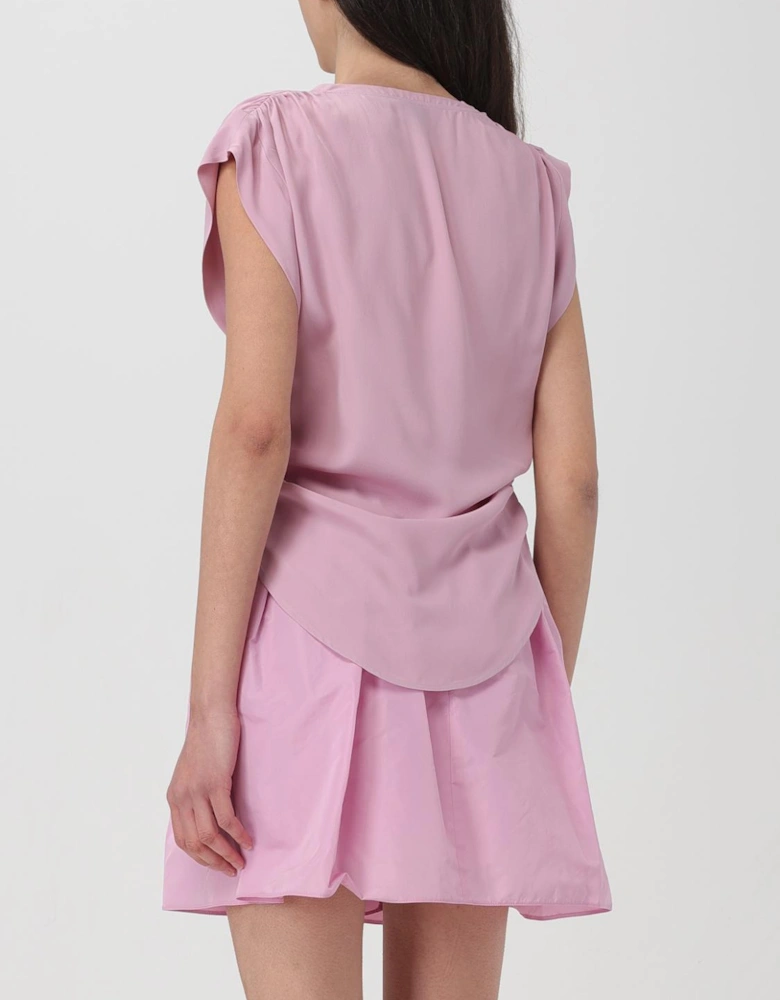 Pleated Skirt and VNeck Top Set