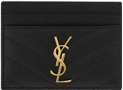 Quilted Matelasse Leather Card Holder with Iconic YSL Logo, 3 of 2