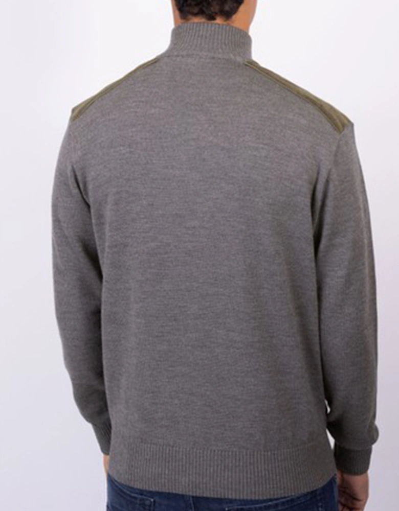 Moon Badge Velvet Soft Cool Touch Wool Half-Zip