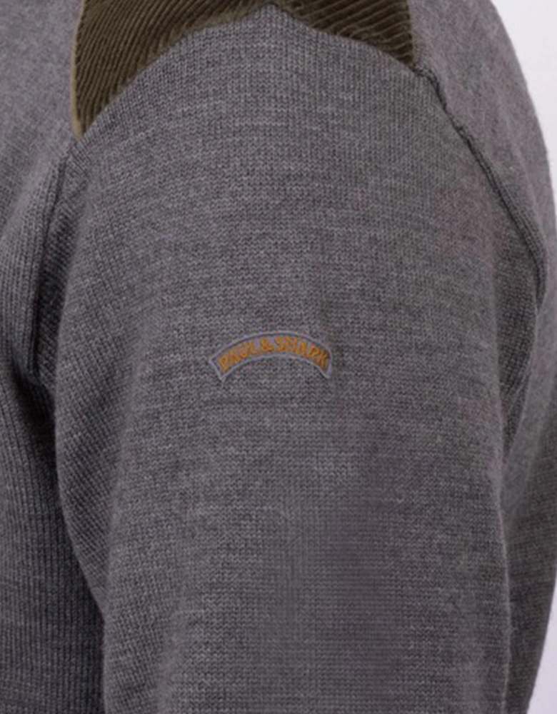Moon Badge Velvet Soft Cool Touch Wool Half-Zip