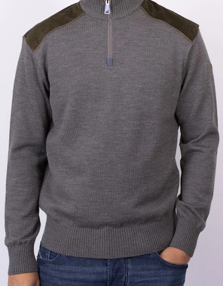 Moon Badge Velvet Soft Cool Touch Wool Half-Zip