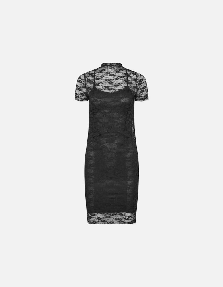 Petite Lace Short Sleeve Dress