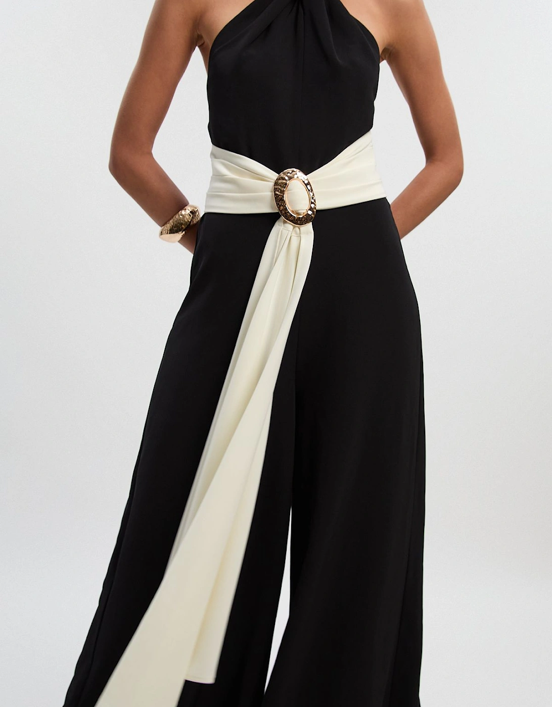 Tall Soft Tailored Trim Detail Wide Leg Jumpsuit, 2 of 1
