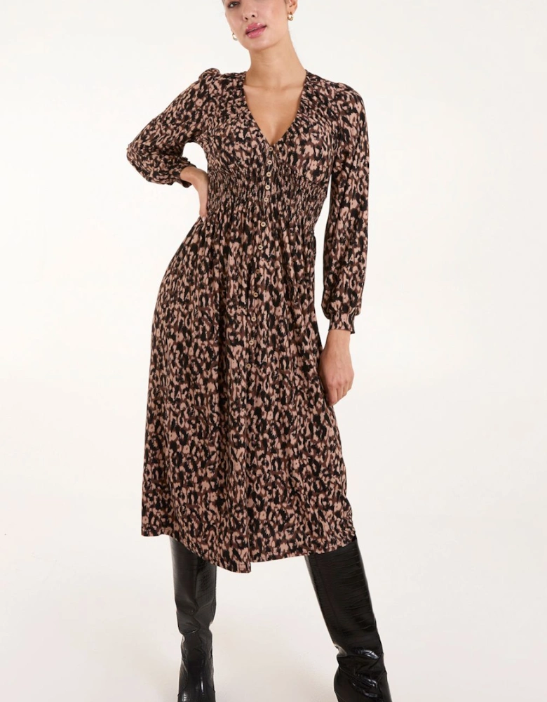 Button Front Midi Dress