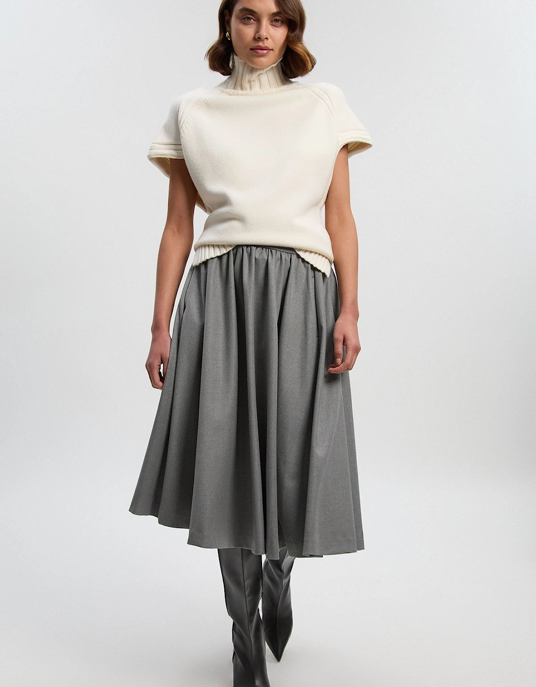 Tailored Marl Full Skirt, 2 of 1