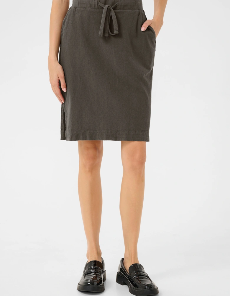 KAnaya Knee-length Elastic Waist Skirt Plain