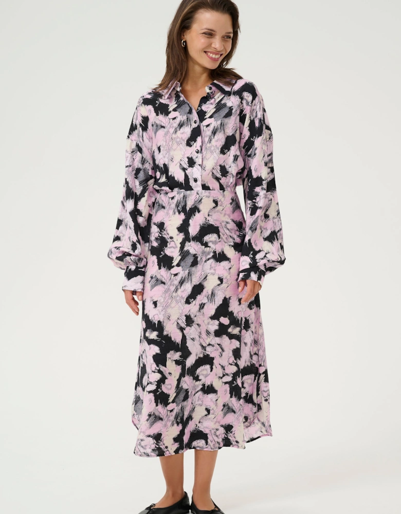 KAvictoria Long Sleeve Shirt Dress Printed