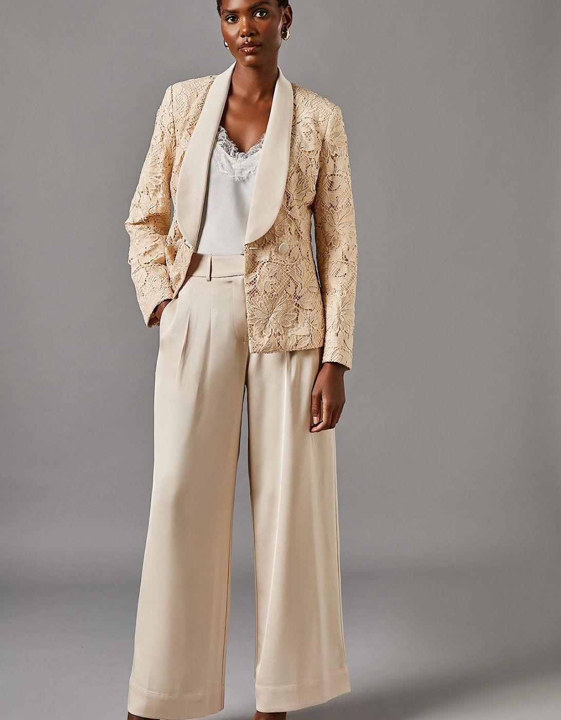 Satin Wide Leg Trouser, 2 of 1